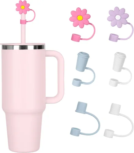 Miniatura 8 de Greant 6 popotes para vaso Hydro Flask de 32 onzas, 7.76 pulgadas, a prueba de polvo, para vaso HydroFlask de 32 onzas, popote para tapa a presión