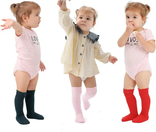 Miniatura 8 de EPEIUS Calcetines altos hasta la rodilla para bebés y niños pequeños (paquete de 3/5)