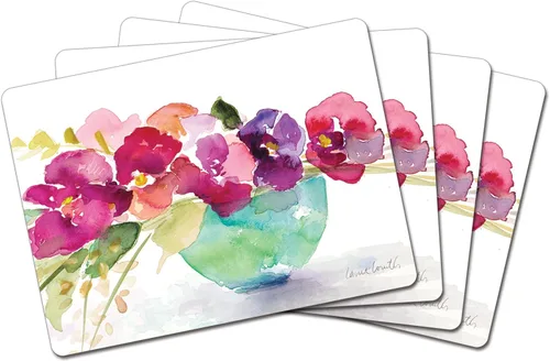 Miniatura 10 de Manteles Individuales Decorativos Premium de Tablero Duro para Mesa Jardín de Medianoche Negro y Blanco Paquete de 4 Fabricado en los Estados Unidos