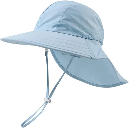 Miniatura 100 de Sombrero de verano para niños pequeños con solapa para el cuello, impermeable, sombrero de natación para niños, protección UV, sombrero de playa