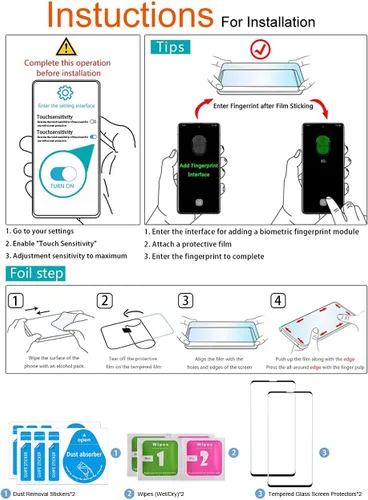 Miniatura 7 de Samsung Galaxy Note 10 Protector de pantalla de vidrio templado para Galaxy Note 10 [Curvo 3D] [Reconocimiento de huellas dactilares] Protector