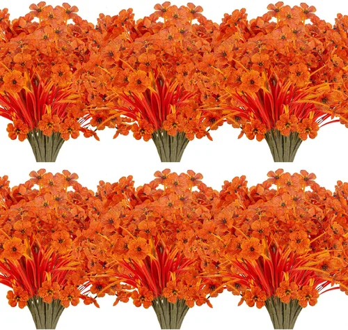 Miniatura 9 de JEMONG - 20 paquetes de flores artificiales para exteriores, resistentes a los rayos UV, flores falsas que no se decoloran, plantas de plástico