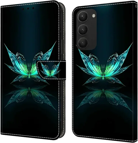 Miniatura 16 de Funda para Samsung Galaxy S23, cartera Flip Folio lindo 3D pintado de dibujos animados PU Funda de cuero PU para niñas mujeres ranuras para tarjetas