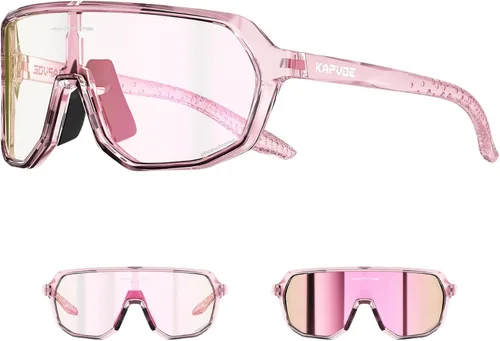 Miniatura 11 de KAPVOE Gafas de ciclismo fotocromáticas para hombres y mujeres, gafas de sol de bicicleta de montaña, gafas deportivas con protección UV Azul Negro