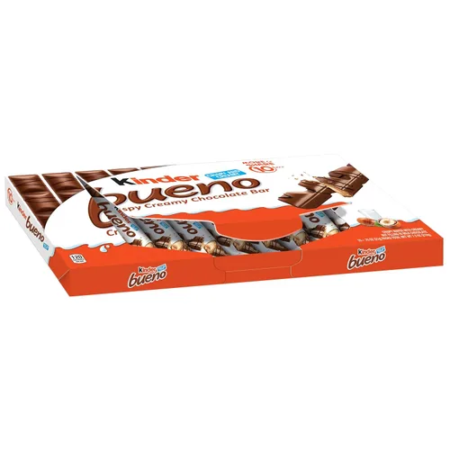 Miniatura 14 de Kinder Bueno Crema de chocolate con leche y avellanas, paquete de 30 unidades, 2 barras de chocolate envueltas individualmente por paquete, 1.5