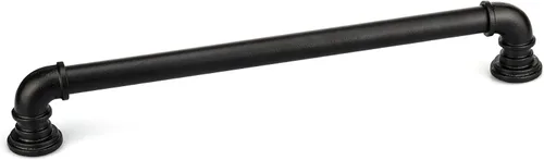 Miniatura 7 de Richelieu Hardware BP9464128900 Sheffield Collection - Tirador arqueado tradicional de centro a centro, color negro mate, para puertas de granero