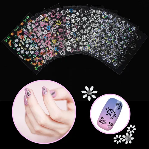 Miniatura 2 de Blulu 5000 calcomanías para uñas de flores, 100 hojas de calcomanías autoadhesivas 3D, calcomanías de múltiples diseños, calcomanías de manicura
