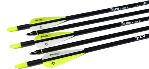 Miniatura 4 de TIGER ARCHERY - Flecha de carbono de 30 pulgadas con puntas extraíbles para arco compuesto y recurvo (paquete de 12 unidades)