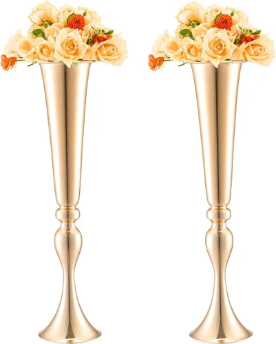 Miniatura 10 de VEVOR Centro de Mesa de Boda de Metal Dorado, Candelabro, 20 Piezas 58cm/22.83
