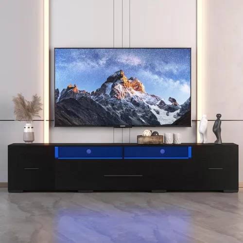 Miniatura 9 de Soporte de TV LED para TV de 55, 65, 75 pulgadas, centro de entretenimiento equipado con dos puertas abatibles, consola de TV de 50, 60, 70