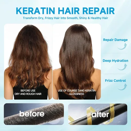 Miniatura 4 de Máscara de Queratina para el Cabello 2 Pack - Regalo para Ella, Tratamiento de Acondicionador Profundo de Péptidos para Cabello Dañado, Seco