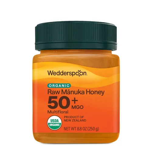 Miniatura 10 de Wedderspoon Miel de Manuka Cruda Premium Orgánica Certificada por USDA, 100+ MGO, 8.8 Oz, Miel de Nueva Zelanda Sin Pasteurizar, De Nuestras