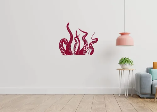 Miniatura 3 de Wall Decals Vinyl Decal Sticker Home Interior Design Mural Sea Ocean Animals Octopus Tentacles Bathroom Kids Nursery Baby Room Decor KT80