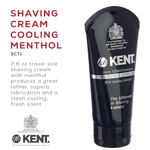 Miniatura 2 de Kent Tubo de crema de afeitar SCT1 para crema de afeitar de mentol de enfriamiento suave, no más rasguños, cortes o quemaduras de afeitar
