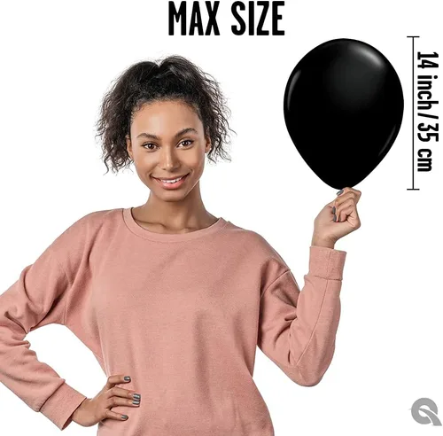 Miniatura 4 de Qualatex Globos redondos de 11.0 in, color negro ónix, paquete de 100