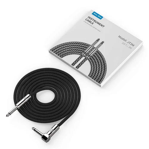 Miniatura 7 de New bee - Cable de guitarra de 10 pies, para instrumentos eléctrico, cable AMP para bajo, para guitarra eléctrica, bajo eléctrico, mandolina