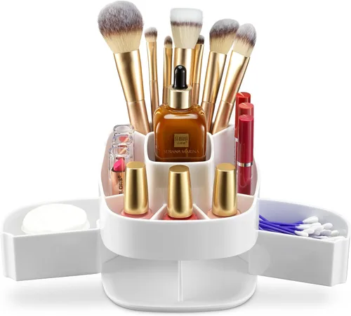 Miniatura 13 de Organizador de maquillaje giratorio de 360 grados – Altura ajustable y totalmente giratorio. El organizador de cosméticos perfecto para el tocador
