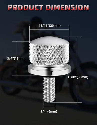 Miniatura 2 de Amazicha Tornillo de acero inoxidable cromado para Harley Davidson Sportster Wide Glide Street Bob Roadking Fatbob Streetbob Softail Dyna Street