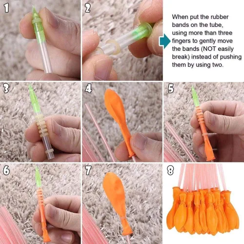 Miniatura 7 de Kit de recambio de globos de agua de 1000 piezas para deportes acuáticos, lucha acuática + 3 herramientas de recarga