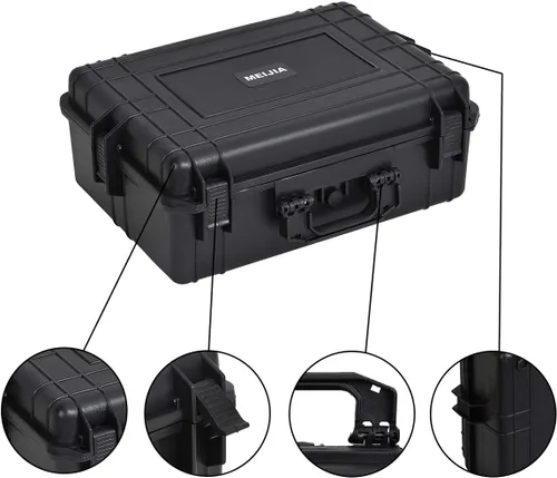 Miniatura 8 de MEIJIA Funda rígida protectora impermeable portátil, funda para cámara con espuma de ajuste personalizable insertada, apta para uso con drones