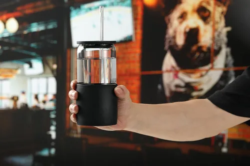Miniatura 5 de Sunseeke Vaso de Vidrio con Pajita y Tapa, Taza de Café Helado de 16oz, Manga de Silicona, Cepillos de Limpieza, Vasos para Beber para Agua, Café