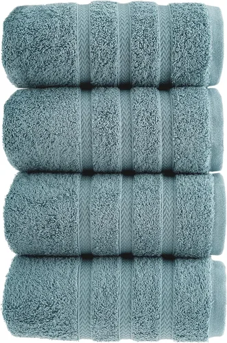 Miniatura 33 de HALLEY Paquete de 4 toallas de mano turcas de alta calidad (4 piezas) de 650 GSM, altamente absorbentes, súper suaves, 100% algodón, 4 toallas