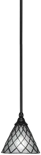 Miniatura 80 de Toltec Lighting Tallo Colgado Mini colgante, acabado de cobre negro, 3.5" cuadrado humo burbuja vidrio