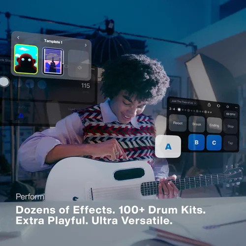 Miniatura 4 de Guitarras inteligentes LAVA ME PLAY, Sistema HILAVA 2.0, Guitarra acústica eléctrica para diestros de 6 cuerdas de acero para adultos, adolescentes