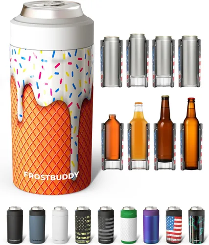Miniatura 39 de Frost Buddy Universal Can Cooler - Fits all - Stainless Steel Can Cooler for 12 oz & 16 oz Regular or Slim Cans & Bottles - Stainless Steel