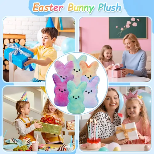 Miniatura 3 de vizethru 12 juguetes de peluche de conejo de Pascua, juguetes de relleno de cesta de Pascua para niños, animales de peluche de conejo, regalos