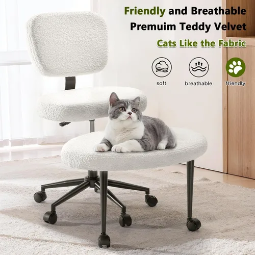 Miniatura 5 de Waleaf Silla ergonómica de oficina con patas cruzadas, silla de TDAH para adultos, silla de meditación ajustable en altura con ruedas, sillas