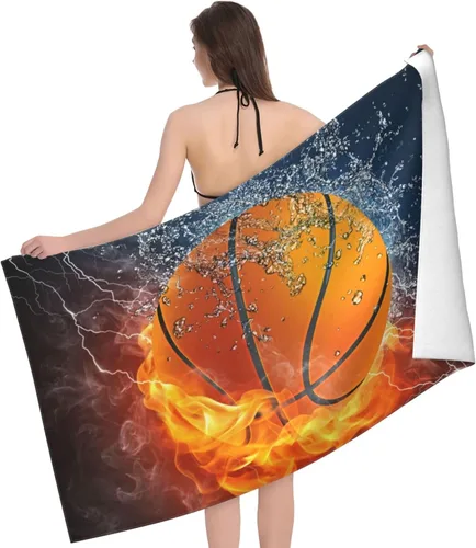Miniatura 3 de VOOHDDY Toalla de playa deportiva con pelota de fútbol americano, grande, suave, absorbente, de secado rápido, toallas de baño de gran