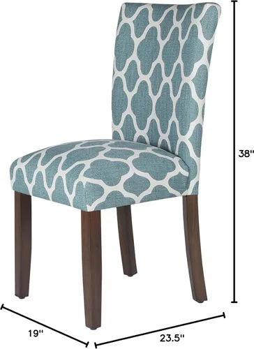 Miniatura 108 de Homepop Silla de comedor con detalles festoneados, sillas de comedor Parsons tapizadas, muebles decorativos para el hogar, tejido gris claro