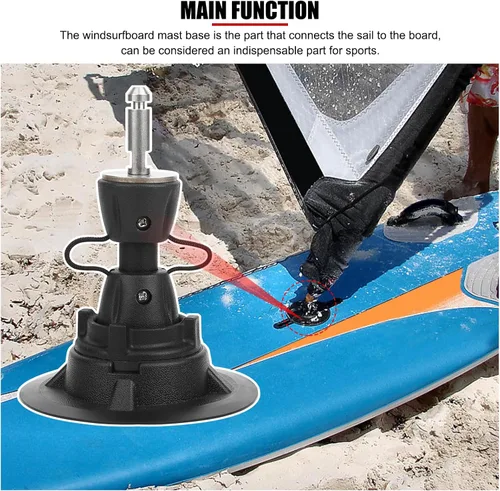 Miniatura 4 de Base de mástil de windsurf ajustable, junta universal de rotación de 360 grados, para equipo de windsurf, mástil, pluma de vela y tabla