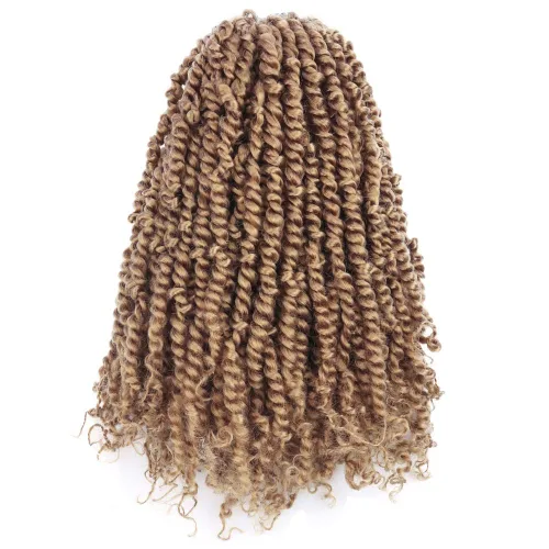 Miniatura 12 de Cabello de Ganchillo Pre-Retorcido Passion Twist para Mujeres Negras y Niños, Cabello Passion Twist Pre-Enrollado Trenzas Bohemias 4 Pulgadas 8