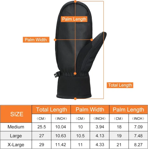 Miniatura 3 de Durio Manoplas de esquí para mujeres y hombres, guantes de esquí impermeables para hombres y mujeres, guantes de nieve con pantalla táctil