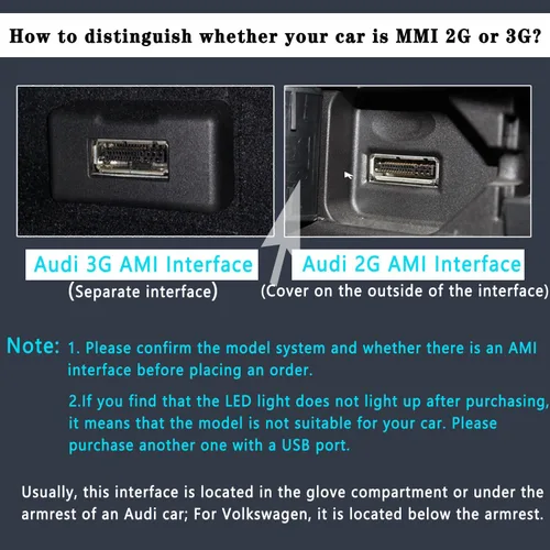 Miniatura 6 de AMI - Adaptador de audio Bluetooth para Audi MDI MMI 3G, adaptador Bluetooth 5.0 compatible con Bluetooth Kit de coche para VW Audi Q5 A5 A7 R7 S5