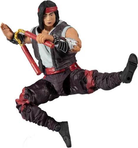Miniatura 10 de McFarlane Toys Mortal Kombat Liu Kang (Fighting Abbot) Figura de acción de 7 pulgadas con accesorios