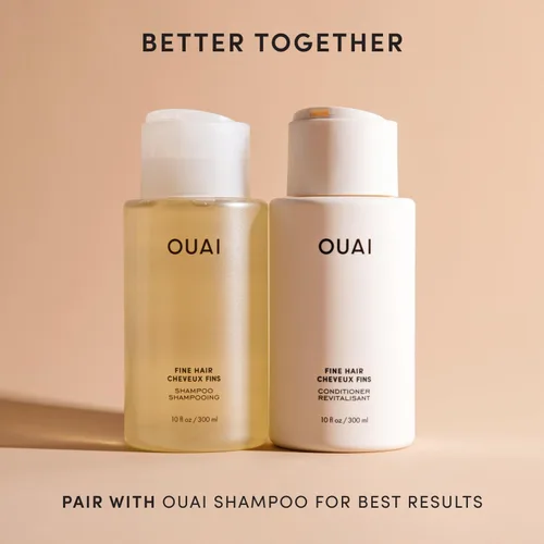 Miniatura 4 de OUAI Recambio de acondicionador para cabello fino, acondicionador voluminizador hecho con queratina, biotina y aceite de semilla de chía, añade