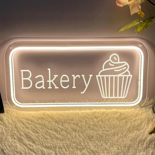 Miniatura 10 de Letrero de neón de panadería para decoración de pared, luz LED regulable, luz de neón, pasteles, pan, letreros para negocios, postres, alimentos