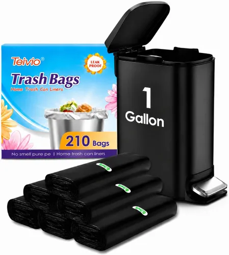 Miniatura 32 de Teivio - Bolsas de basura medianas de 5 galones, 50 unidades, bolsas de basura para baño, bolsas de plástico para el hogar, oficina, cocina