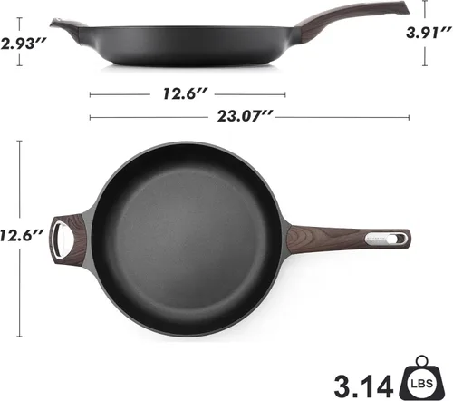 Miniatura 7 de SENSARTE Sartén antiadherente para freír y saltear de 12.5 pulgadas, sartenes grandes con mango ergonómico, antiadherentes, para tortilla, aptas