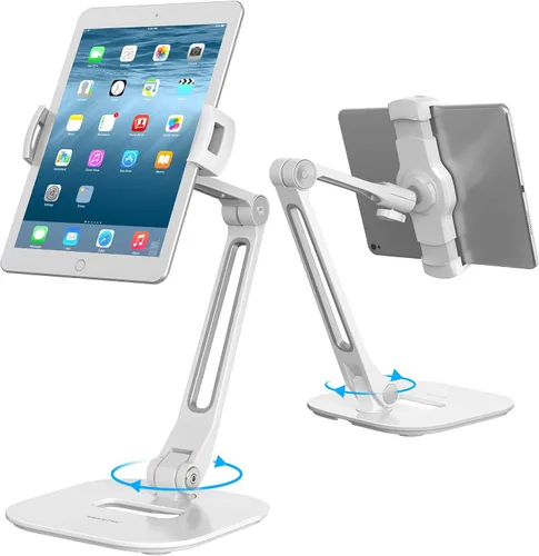 Miniatura 9 de AboveTEK Soporte para tableta, soporte ajustable para iPad multiángulo, soporte giratorio de 360° para iPad, soporte de escritorio de aluminio