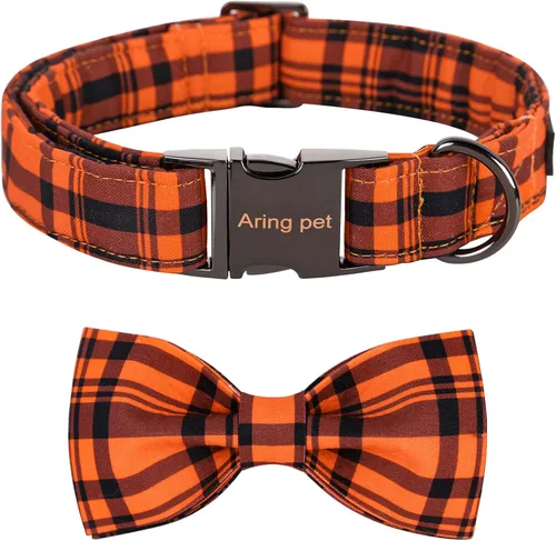 Miniatura 15 de ARING PET Collar de perro con corbatín, collares de terciopelo para perros con corbatín extraíble, collar de lazo ajustable para perros hembras