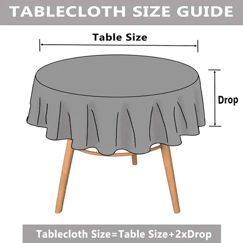 Miniatura 5 de Mantel redondo de vinilo para mesa de PVC de fácil limpieza, redondo, 40 pulgadas