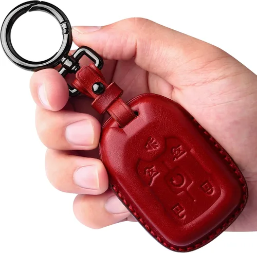 Miniatura 12 de Tukellen Compatible con funda de llave de cuero Chevrolet con llavero, compatible con Silverado GMC Sierra 2019 2020 2021, Negro