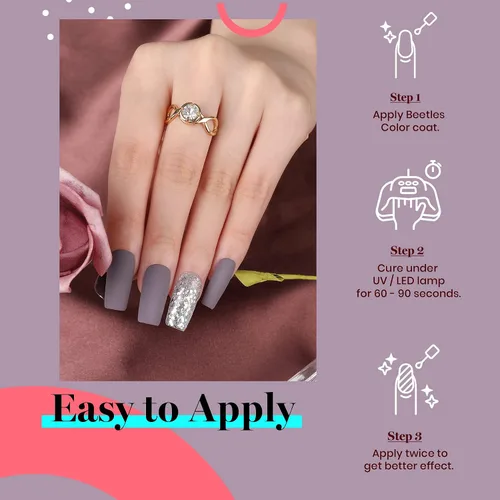 Miniatura 263 de Beetles - Esmalte de uñas de gel marrón – 0.5 onzas líquidas de esmalte de gel marrón oscuro, lámpara LED UV para uñas, regalo de manicura para I