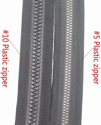 Miniatura 3 de Meillia 106 pulgadas, negro, cremallera de plástico separada # 10, tiradores plateados dobles, cremallera larga grande para coser sacos de dormir