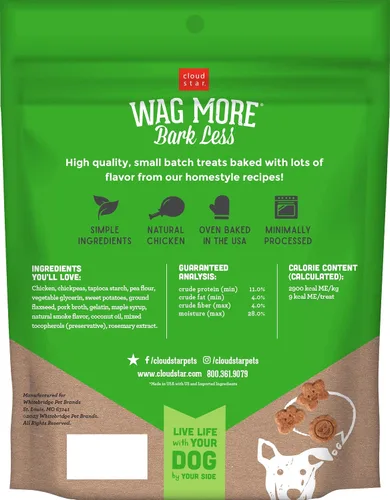 Miniatura 2 de Cloud Star Wag More Bark Less Soft Chews - Golosinas para perros sin granos, pollo y batata, bolsa de 5 onzas