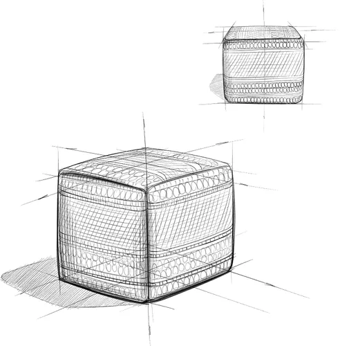 Miniatura 13 de SIMPLIHOME Grady Puf cuadrado – 18 pulgadas de ancho x 14 pulgadas de alto lana y algodón tejido a mano otomano en azul y natural, reposapiés